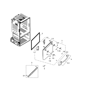 Freezer Door Diagram and Parts List for RF23HCEDTSR AA-0001 Samsung Refrigerator