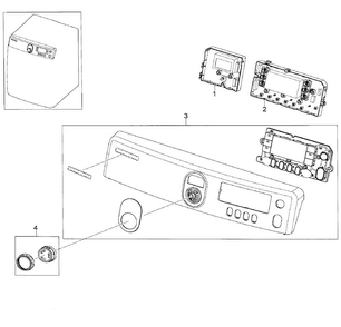 Control Panel Diagram and Parts List for DV448AEE XAA-0001 Samsung Dryer