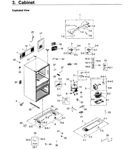 Cabinet Diagram and Parts List for RF22KREDBSR AA-0002 Samsung Refrigerator