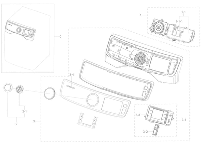 Control Panel Diagram and Parts List for DV45K6200EW A3-0000 Samsung Dryer