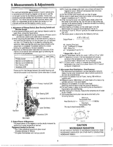 Measurements And Adjustments Diagram and Parts List for MC6566W XAA Samsung Microwave