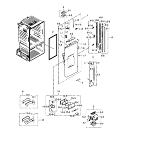 Fridge Door L Diagram and Parts List for RF28HFEDTWW AA-03 Samsung Refrigerator