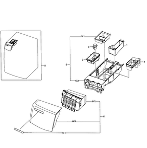 Drawer Assy Diagram and Parts List for WF501ANW XAA-0003 Samsung Washer