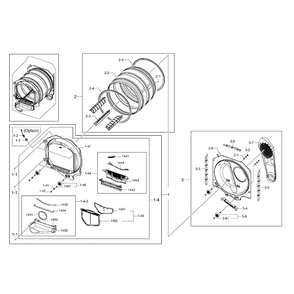 Drum Diagram and Parts List for DV456EWHDSU AA-0000 Samsung Dryer