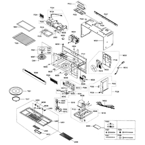 Cabinet Diagram and Parts List for SMH8165W XAA-00 Samsung Microwave
