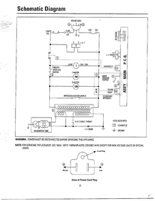 Schematic Diagram Diagram and Parts List for MW3580T XAA Samsung Microwave