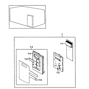 Control Assembly Diagram and Parts List for SMH9151B XAA-0000 Samsung Microwave