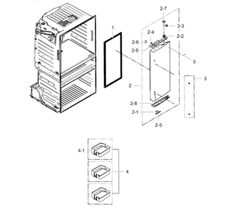 Refrigerator Door R Diagram and Parts List for RF4287HABP XAA-0004 Samsung Refrigerator