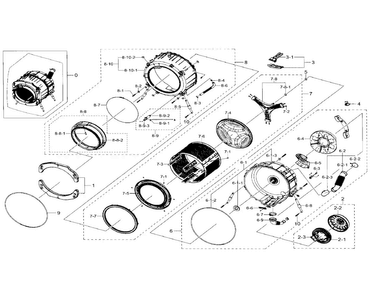 Tub & Drum Diagram and Parts List for WF330ANW XAA-0001 Samsung Washer