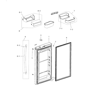 Right Door Diagram and Parts List for RFG299ABRS XAA-0000 Samsung Refrigerator