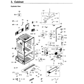 Cabinet Diagram and Parts List for RF23HCEDBWW AA-08 Samsung Refrigerator