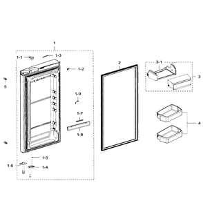 Right Door Diagram and Parts List for RFG299AARS XAA-0000 Samsung Refrigerator