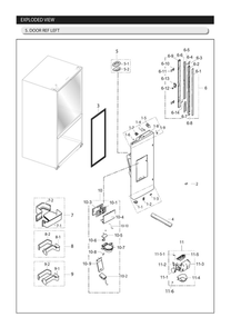 Left Refrigerator Door Diagram and Parts List for RF263TEAESG AA-04 Samsung Refrigerator