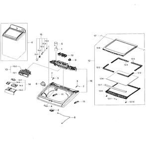 Cover-Top Diagram and Parts List for WA45H7200AP A2-0001 Samsung Washer