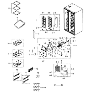 Fridge Diagram and Parts List for RH25H5611BC AA-01 Samsung Refrigerator