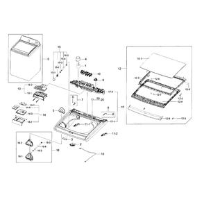 Cover Top Diagram and Parts List for WA56H9000AW A2-0001 Samsung Washer