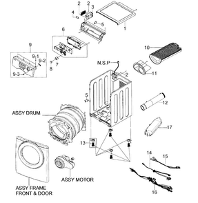 Part Location Diagram of DC97-12057E Samsung Assembly S.PANEL CONTROL;DV2