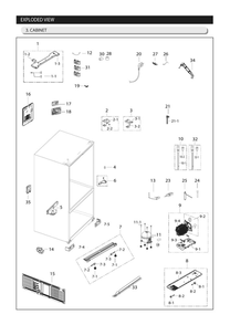 Cabinet Diagram and Parts List for RF263TEAESG AA-03 Samsung Refrigerator