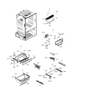 Freezer Diagram and Parts List for RF28HFEDBWW AA-04 Samsung Refrigerator