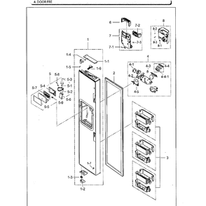 Left Door Diagram and Parts List for RS25H5111BC AA-02 Samsung Refrigerator