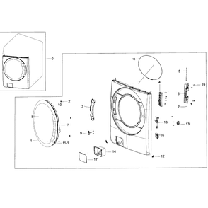 Front-Door Diagram and Parts List for WF56H9100AG A2-01 Samsung Washer