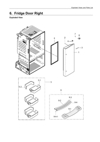 Right Refrigerator Door Parts Diagram and Parts List for RF26J7510SR AA-00 Samsung Refrigerator