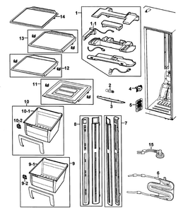 Refrigerator Diagram and Parts List for RS2630SW XAA-0000 Samsung Refrigerator