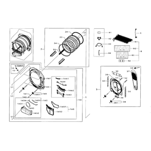 Drum Diagram and Parts List for DV56H9000GP A2-0000 Samsung Dryer