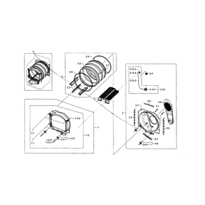Drum Diagram and Parts List for DV5471AEW XAA-03 Samsung Dryer