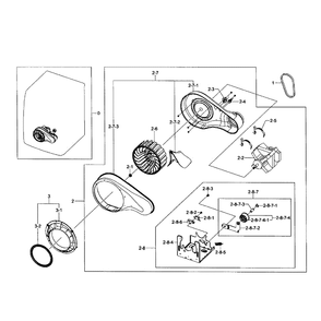 Motor Assembly Diagram and Parts List for DV455EVGSGR AA-01 Samsung Dryer