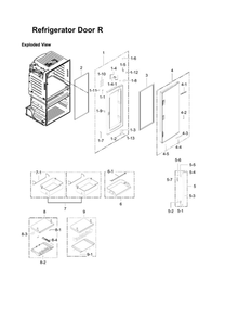 Right Refrigerator Door Parts Diagram and Parts List for RF28JBEDBSR AA-08 Samsung Refrigerator