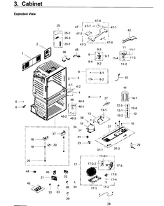 Cabinet Diagram and Parts List for RF28JBEDBSR AA-0003 Samsung Refrigerator