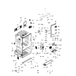 Cabinet Diagram and Parts List for RF28HFEDBBC AA-05 Samsung Refrigerator