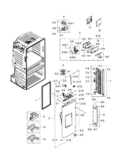 Left Door Diagram and Parts List for RF28JBEDBSG AA-0001 Samsung Refrigerator