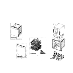 Main Assembly Diagram and Parts List for DW80F800UWS AA-01 Samsung Dishwasher