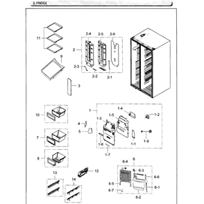 Fridge Diagram and Parts List for RH25H5611BC AA-02 Samsung Refrigerator