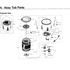 Tub Diagram and Parts List for WA40J3000AW A2-11 Samsung Washer