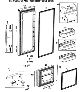 Right Doors Diagram and Parts List for RM257ACPN XAA-0000 Samsung Refrigerator