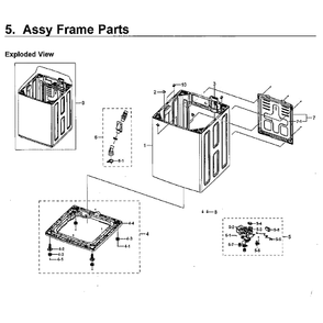 Frame And Case Diagram and Parts List for WA40J3000AW AA-12 Samsung Washer