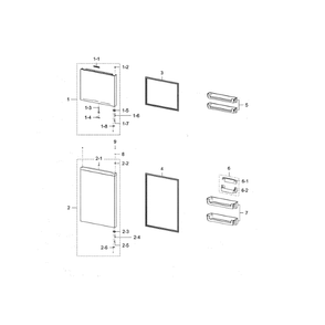 Door Diagram and Parts List for RT21M6215SG AA-0000 Samsung Refrigerator