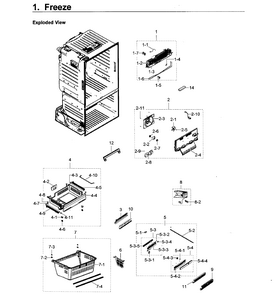 Freezer Diagram and Parts List for RF23HCEDBSR AA-0011 Samsung Refrigerator