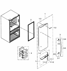 Right Door Diagram and Parts List for RF31FMEDBBC AA-0003 Samsung Refrigerator