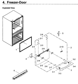 Freezer Door Diagram and Parts List for RF22KREDBSR AA-0002 Samsung Refrigerator
