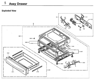 Drawer Diagram and Parts List for NX58F5700WS AA-0001 Samsung Range