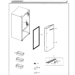Fridge Door Rt Diagram and Parts List for RF261BEAESG AA-01 Samsung Refrigerator
