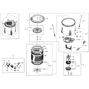 Drum Assembly Diagram and Parts List for WA400PJHDWR AA-01 Samsung Washer