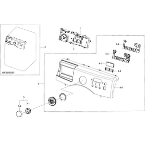 Control Panel Diagram and Parts List for WF365BTBGWR A2-0001 Samsung Washer