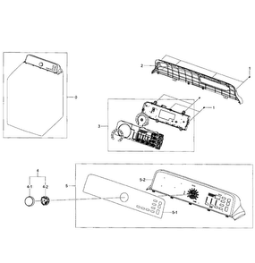 Control Panel Diagram and Parts List for DV400EWHDWR AA-0001 Samsung Dryer