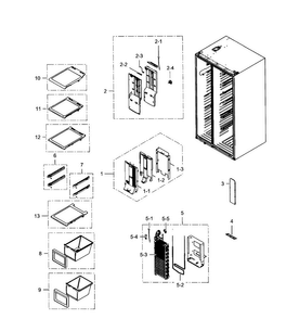 Freezer Diagram and Parts List for RH25H5611SG AA-0000 Samsung Refrigerator