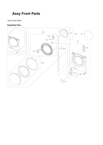 Front Parts Assembly Diagram and Parts List for WF45B6300AP US-00 Samsung Washer